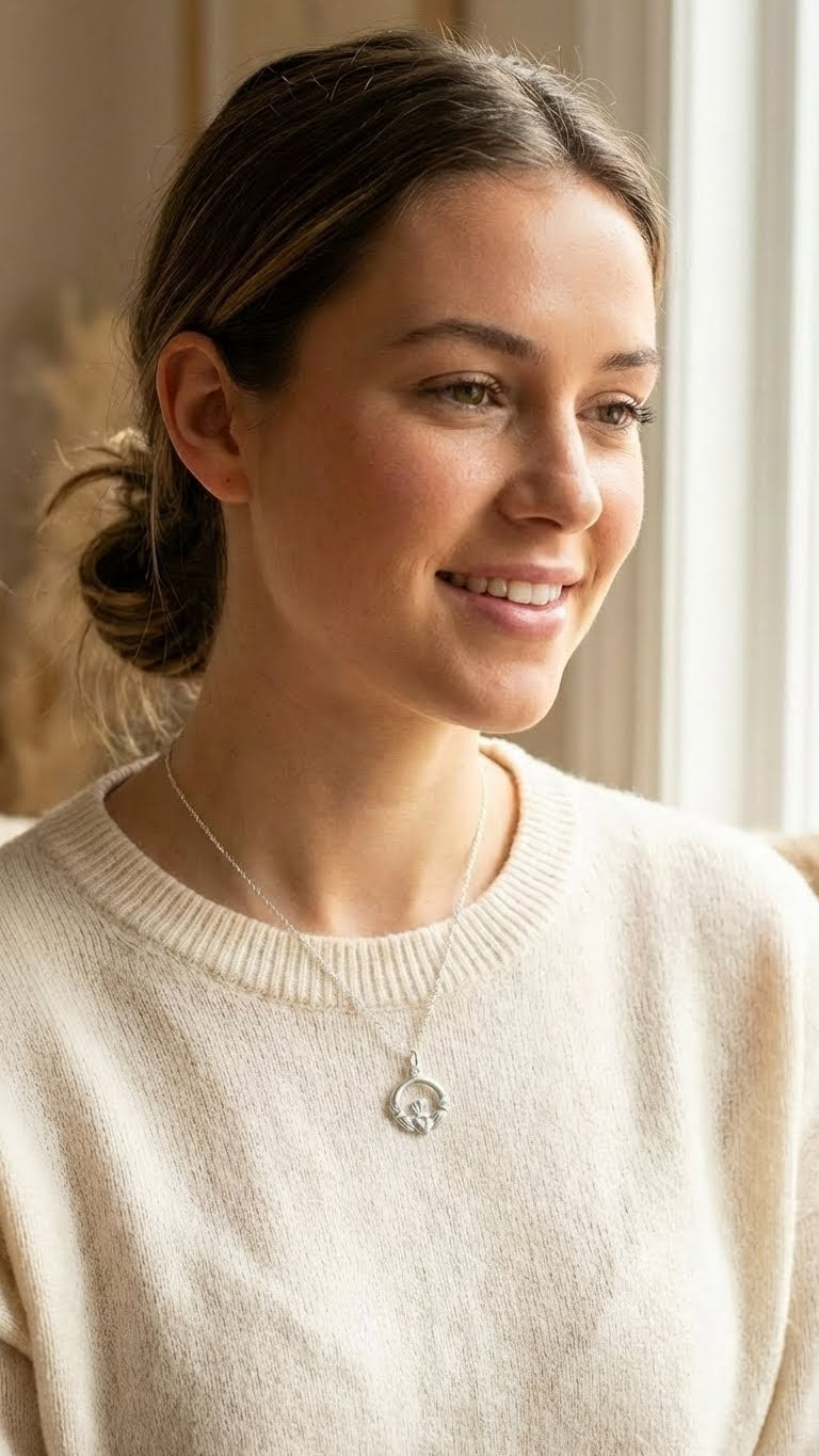 Claddagh Pendant with Adjustable Chain (46/51 cm)