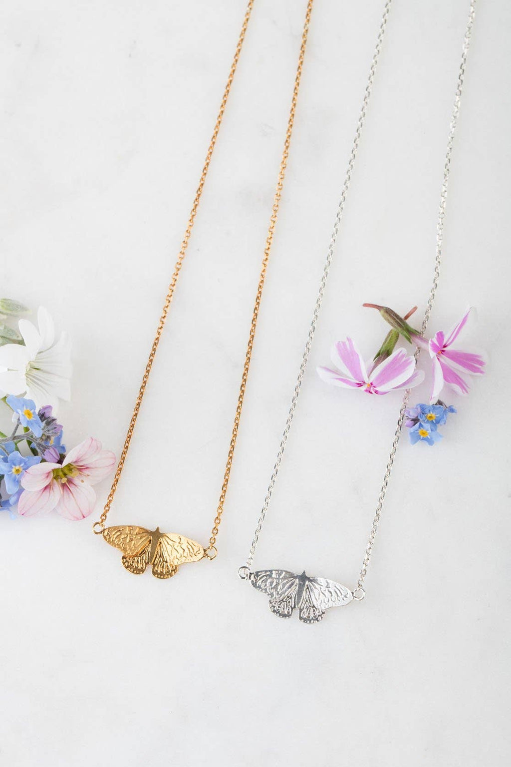 Butterfly Pendant In Sterling Silver And Goldplate