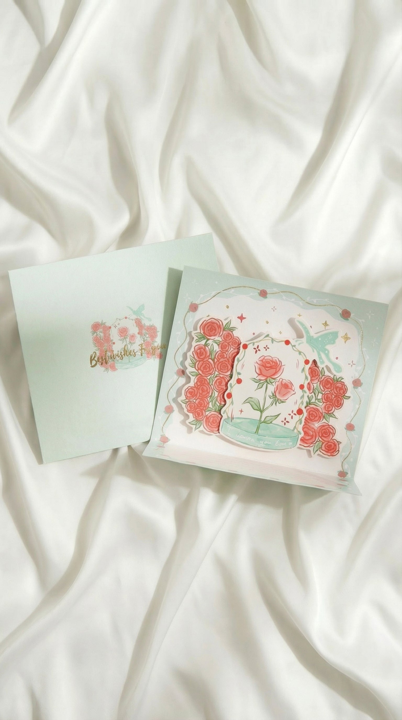 Rose Garden 3D Greeting Card