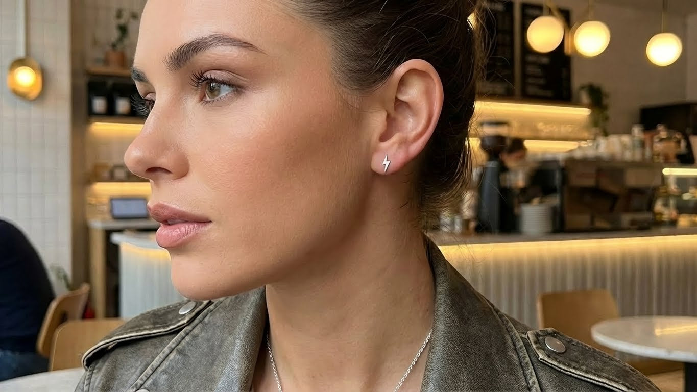 Lightning Bolt Stud Earrings