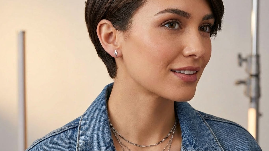 Lightning Bolt Stud Earrings
