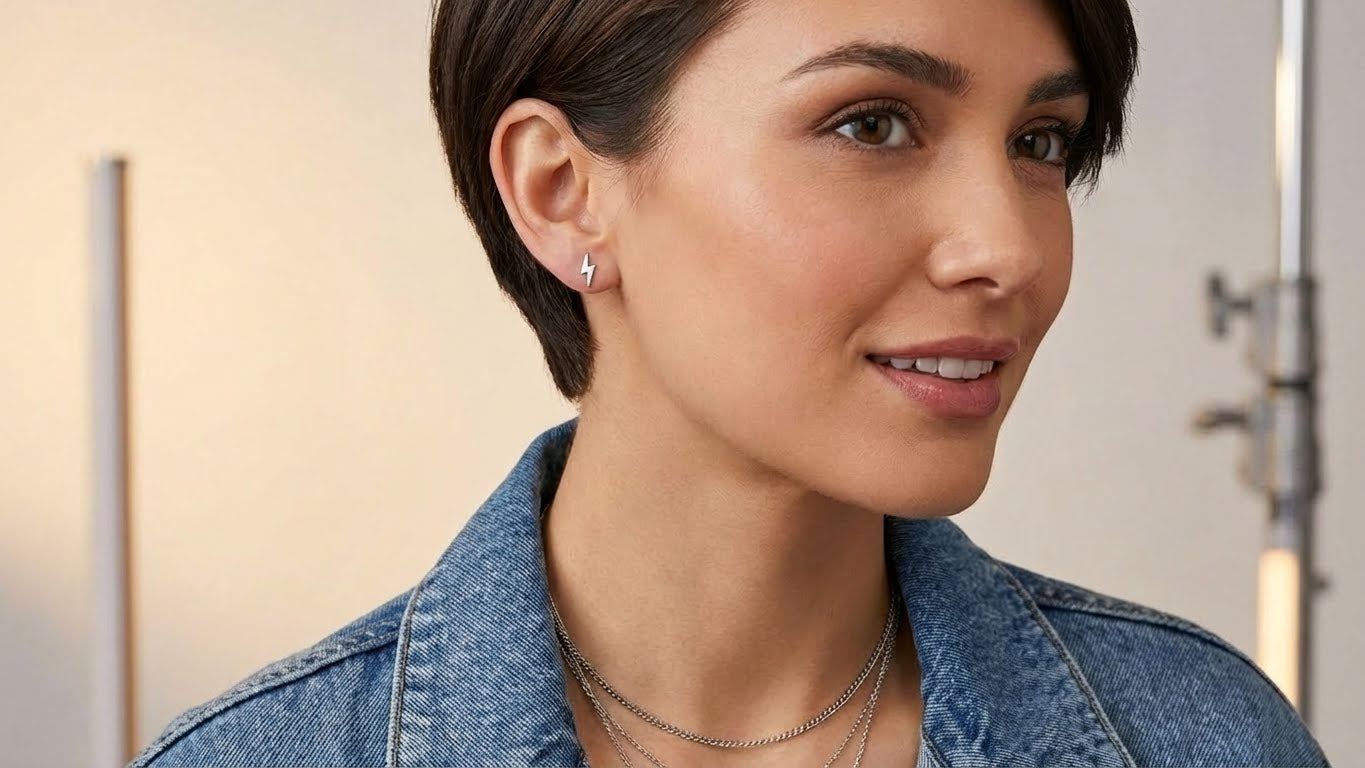 Lightning Bolt Stud Earrings