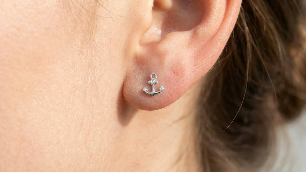 Moon & Star Stud Earrings Sterling Silver