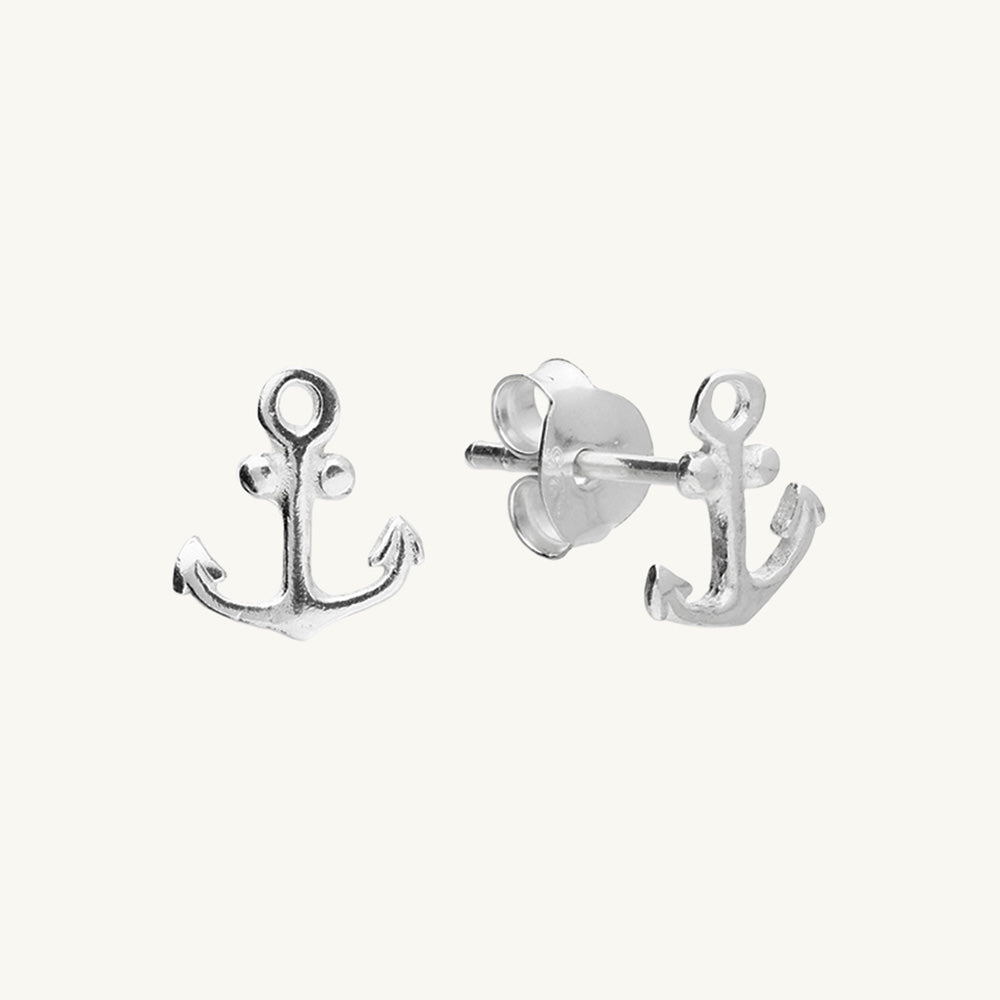 Moon & Star Stud Earrings Sterling Silver