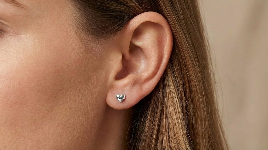 Solid Heart Stud Earrings