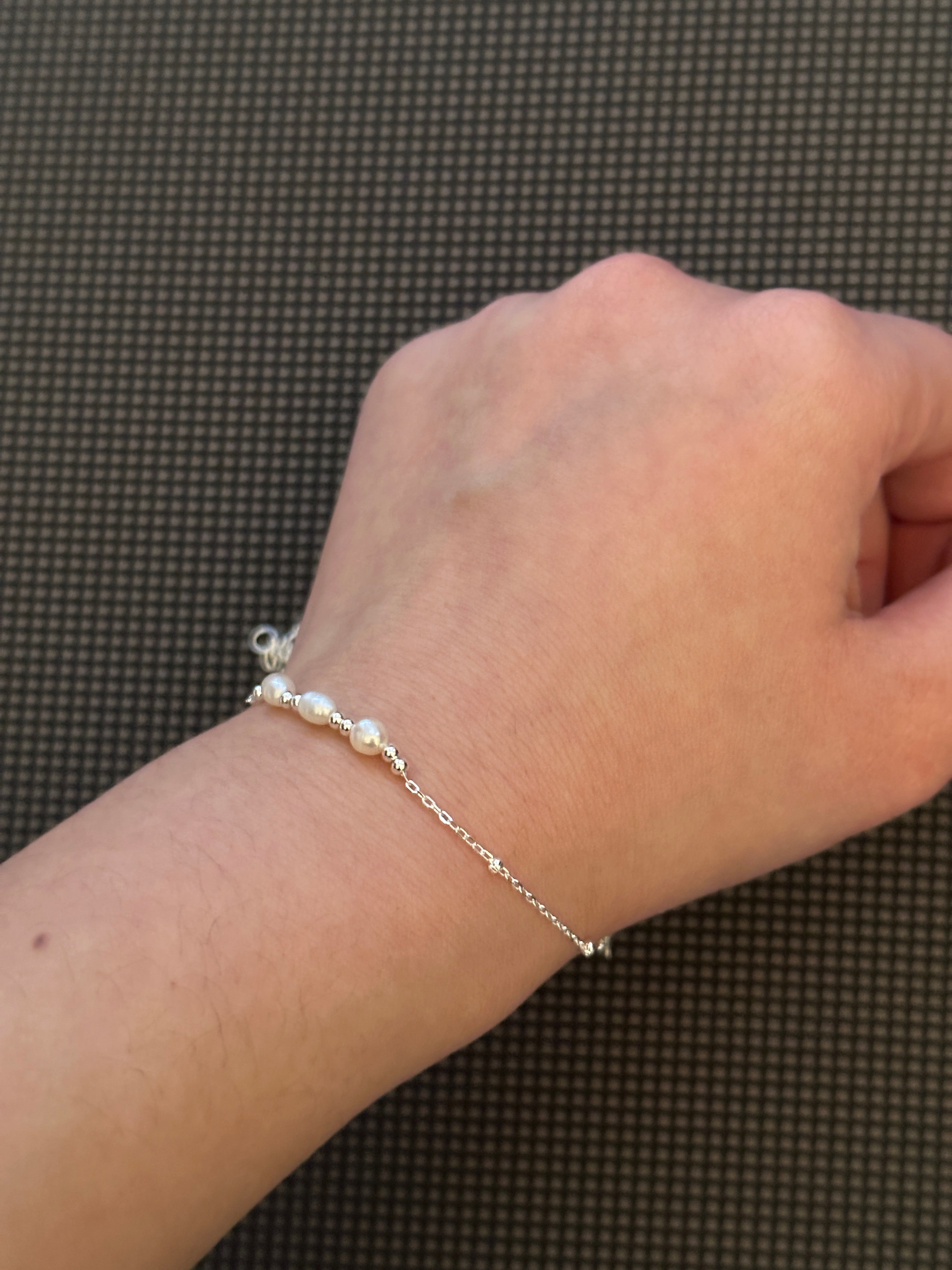 Trio Beaded Freshwater Pearl Bracelet