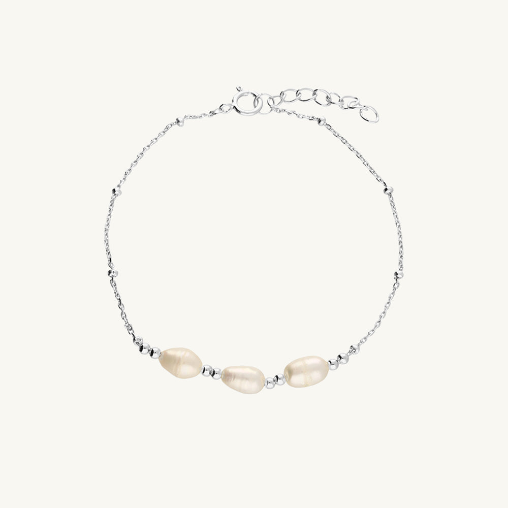 Trio Beaded Freshwater Pearl Bracelet