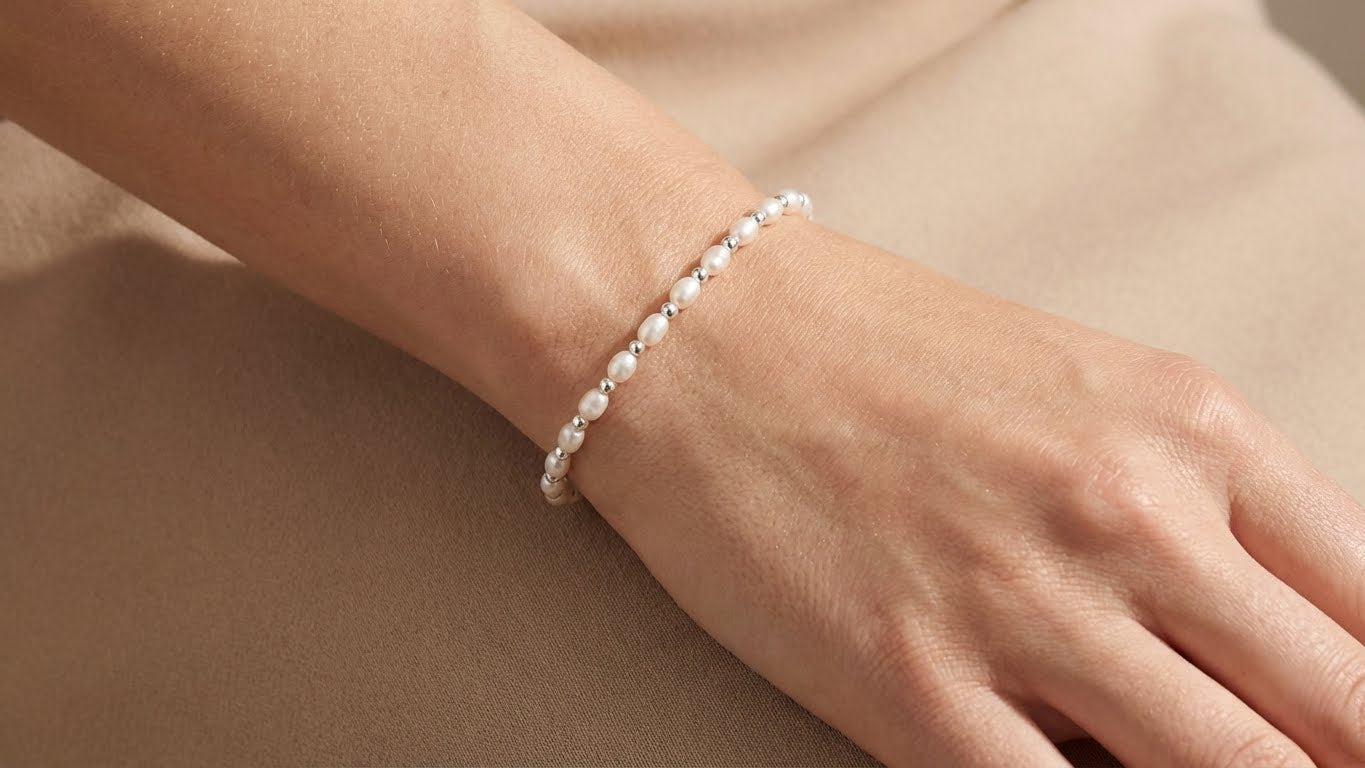Freshwater Pearl & Bead Bracelet, 17 cm + 2.5 cm Extender