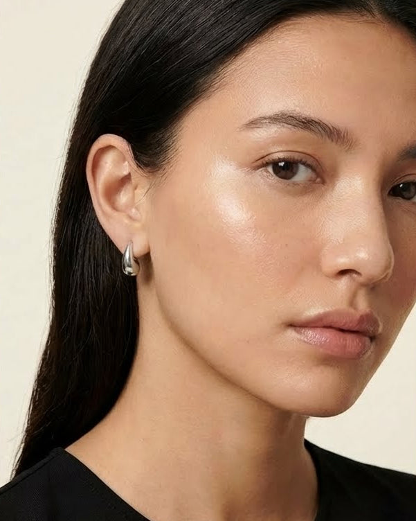 Pear Drop Stud Earrings Sterling Silver