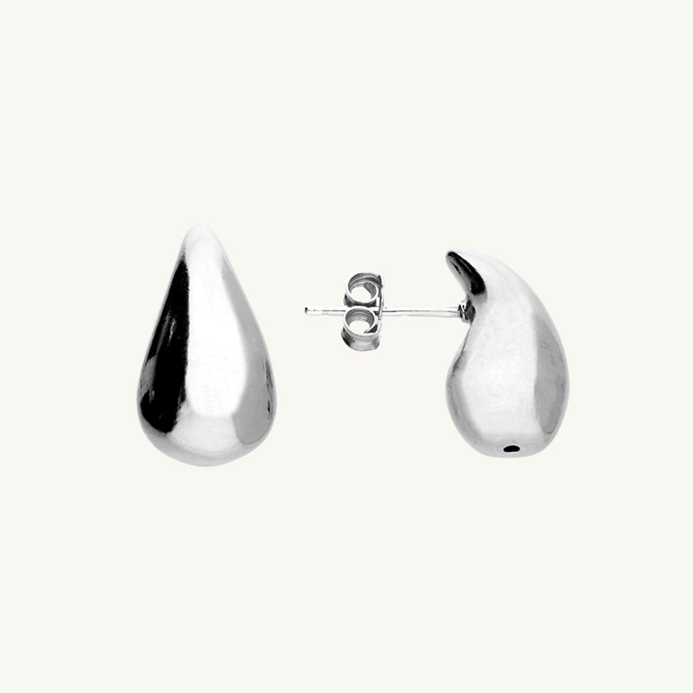 Pear Drop Stud Earrings Sterling Silver