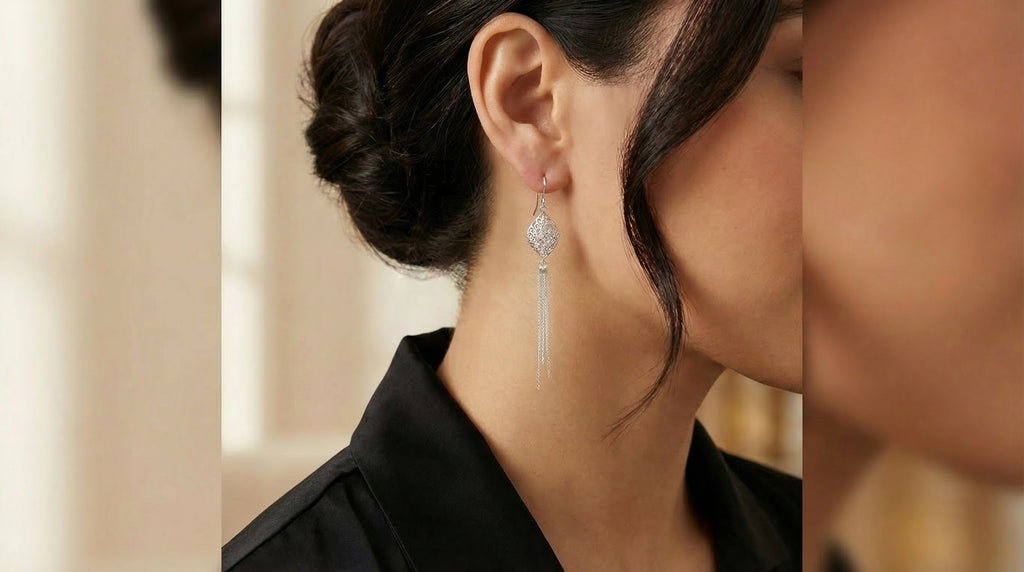 Fancy Diamond-Cut Tassel Drop Earrings