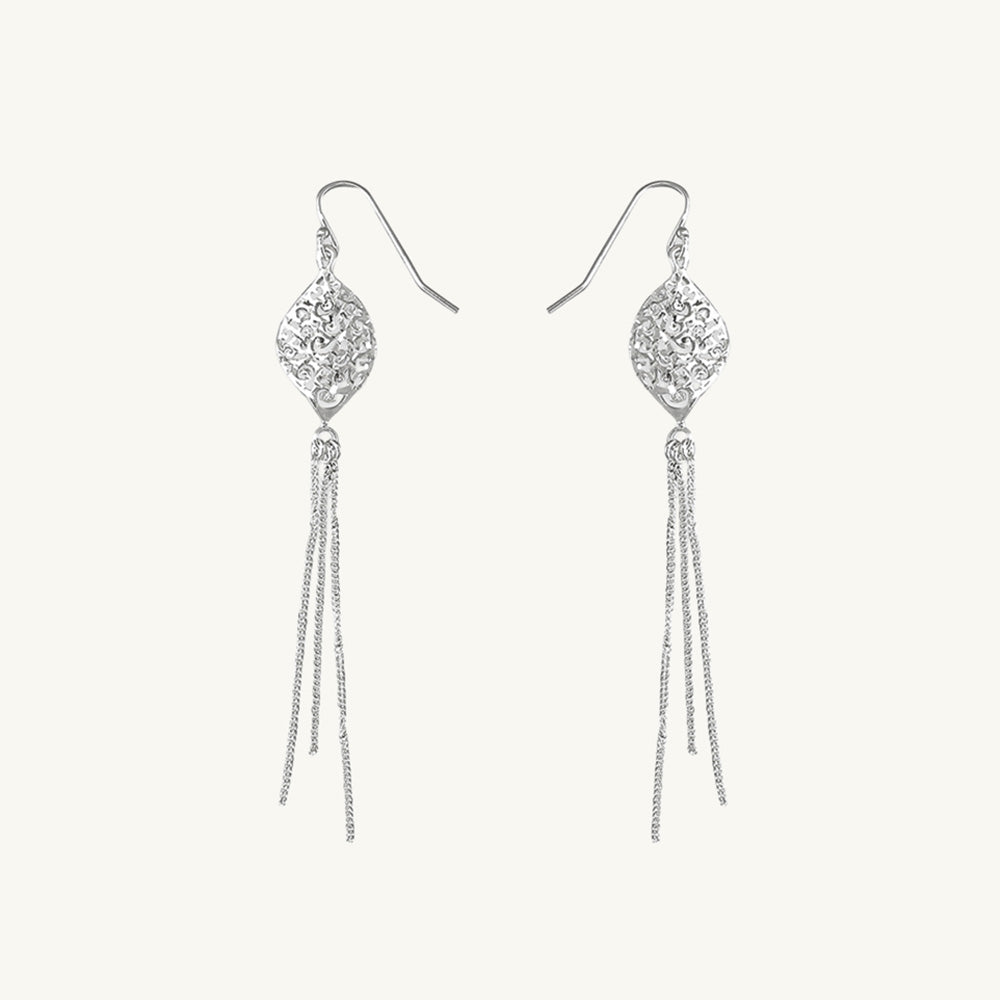Fancy Diamond-Cut Tassel Drop Earrings