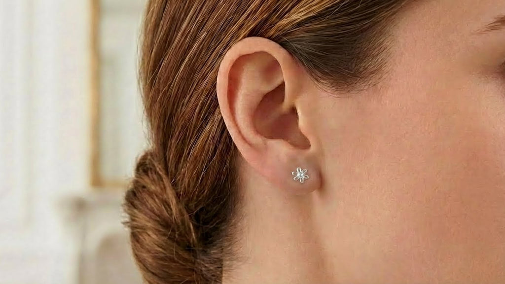 Small Outline Flower Stud Earring