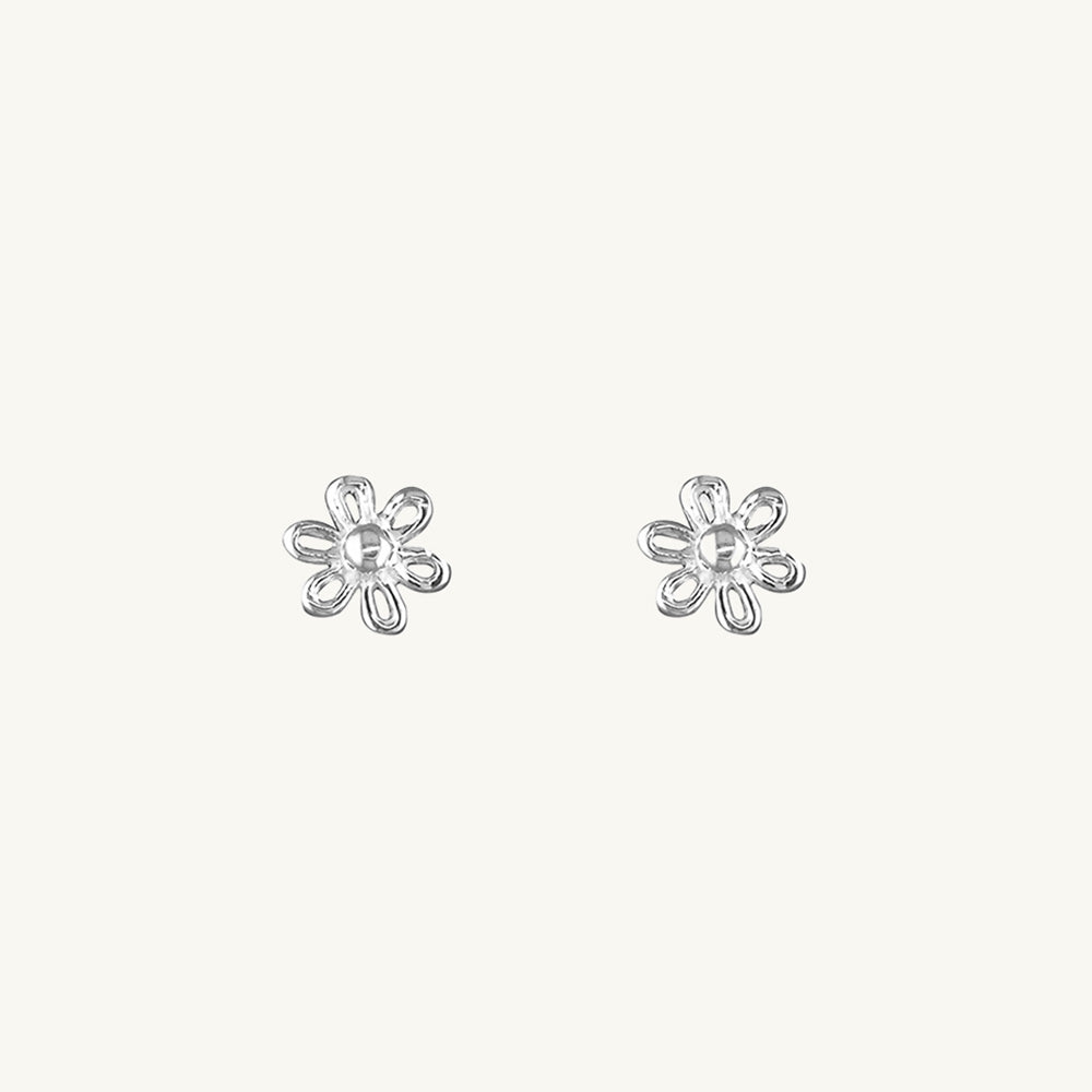 Small Outline Flower Stud Earring