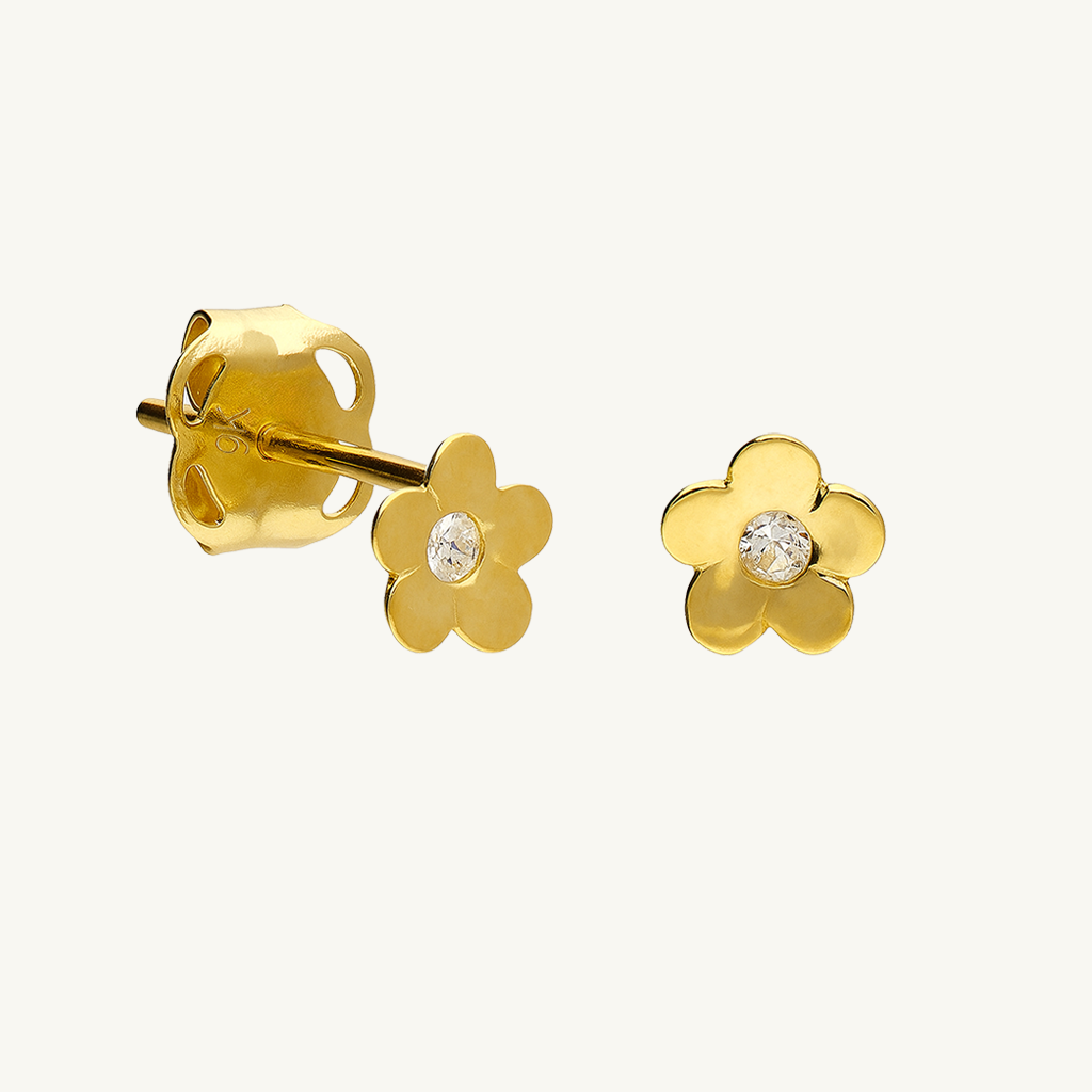 Gold Mini Daisy Earrings