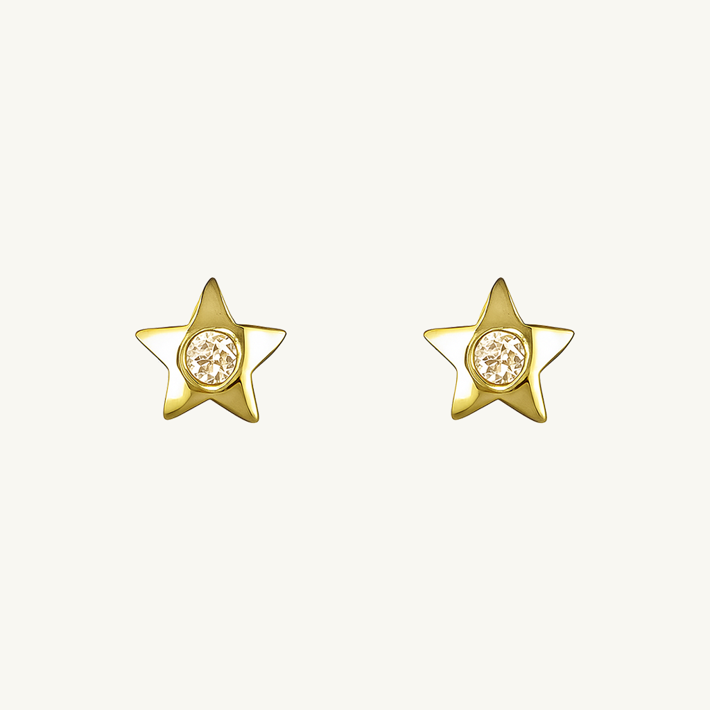 Gold Mini Star Earrings