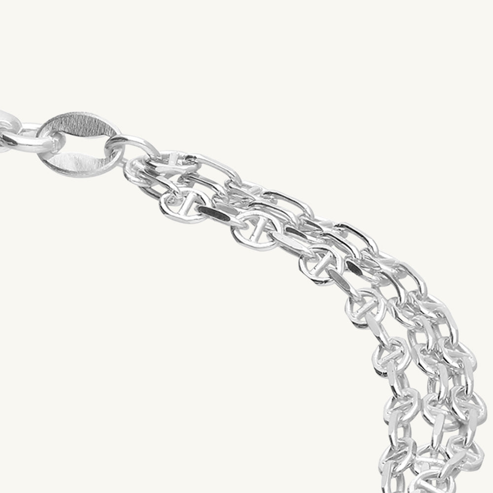 Triple Anchor Chain Bracelet, 20 cm